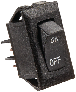 RV DESIGNER S269 SWITCH-ROCKR 10A BLK SLVR-TEXT